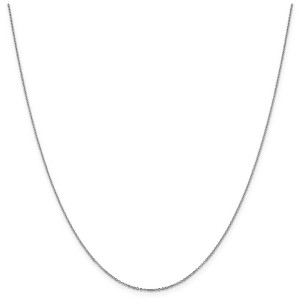 Black Bow Jewelry 1.1mm 14k White Gold Solid Flat Cable Chain Necklace - 1 of 4
