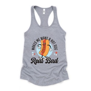 Simply Sage Market Me Wants A Hot Dog Real Bad Cartoon Racerback Tank - 1 of 4