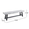 63" Industrial Style Acacia Wood Dining Bench with Slatted Seat and Weather-Resistant Frame for Outdoor Spaces -3irtyhousy - 4 of 4