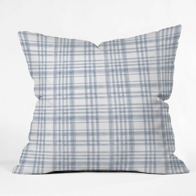 gray plaid throw pillow