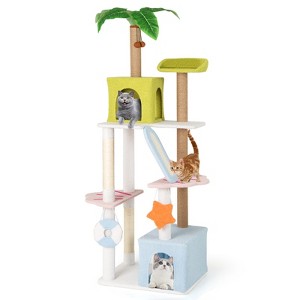 Tangkula 71" Large Cat Tree Multi-level Cat Tower Furniture w/ Scratching Ramp - 1 of 4