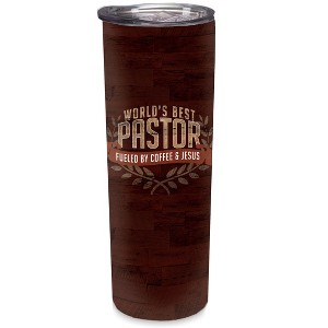 Elanze Designs World's Best Pastor Red Mahogany 20 ounce Stainless Steel Travel Tumbler - 1 of 1