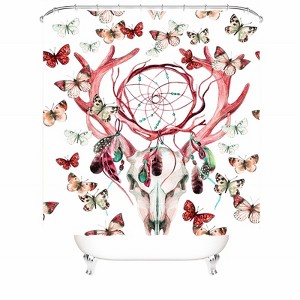 Deer Skull Dream Catcher Shower Curtains for Bathroom Waterproof Fabric Bath Curtain Durable Soft Stylish Bathroom Decor 72x72 Inch - 1 of 1