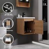 KTMBDW Floating Bathroom Vanity with Sink, Single Sink Wall Mounted Bathroom Vanity, White Ceramic Basin Top for Small Space - 4 of 4