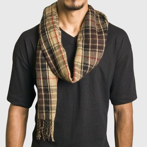 Alpine Swiss Mens Plaid Scarf Softer Than Cashmere Scarves Winter Shawl - 1 of 4