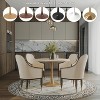 LeisureMod Bristol 35'' Modern Round Dining Table – Durable MDF Top and Wood-Transfer Natural Steel Base for Kitchen, Dining Room, or Cafes - 4 of 4
