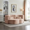 Kumasinova Modern Teddy Fabric Foam-Filled Floor Sofa with 2 Pillows, Convertible Sleeper Sofa Bed, 15" Full Size Folding Mattress for Living Room - 2 of 4