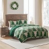 Hallmark Flannel Tree Print Quilt Set Green - 2 of 4