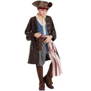 HalloweenCostumes.com Kid's Jack Sparrow Costume | Pirates of the Caribbean Premium Captain Jack Sparrow Pirate Costume for Boys - 1 of 4