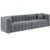 DOMETOUR 102 Inch Teddy Fleece Sofa for Living Room Bedroom, 4 Seat Modern Upholstered Sofa Futon Couch with 2 Pillows - 4 of 4