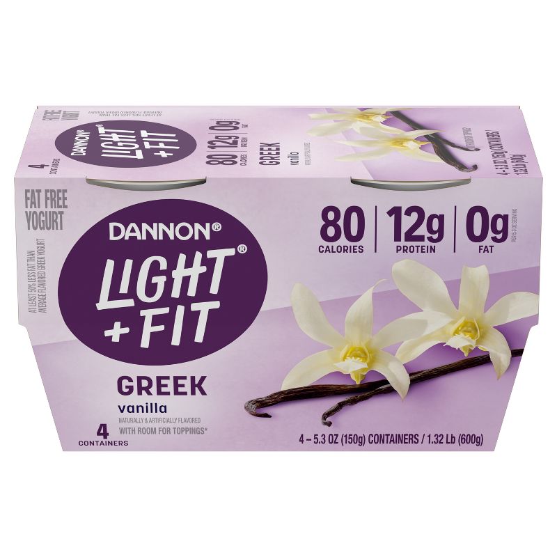 Light + Fit Nonfat Gluten-Free Vanilla Greek Yogurt - 4ct/5.3oz Cups, 3 of 10