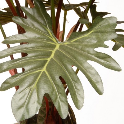 Silk Philodendron 23" Potted Tabletop Plant in White Ceramic