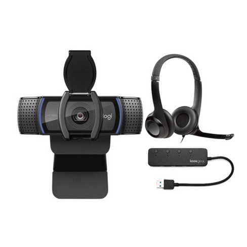 Logitech C920s Hd Webcam With H390 Usb Headset With Mic Bundle : Target