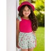 Fuchsia Floral Ruffle Top and Mint Blossom Shorts Set Mia Belle Girls - 2 of 4