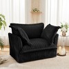 Ridstar Modern Single Sofa with 1 Big Back Cushion and 2 Big Toss Pillows For Living Room & Bedroom-Black - 3 of 4