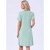 INSPIRE CHIC Women's Nightgowns Lace Trim Round Neck Short Sleeve Sleepwear Night Shirts Soft Sleep Pajama Dress - 4 of 4
