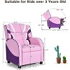 Costzon Kids Recliner, Gaming Chair with Footrest, Headrest, Lumbar Support & Side Pockets, Leather Lounge for Living & Gaming Room (Pink) - 3 of 4