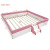 1pc Upholstered Daybed Frame, PU Leather Kids Bed with Fence and Stairs, Low Platform Design for Bedroom or Playroom - Baofuwish - 4 of 4