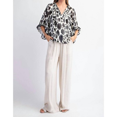 Women's Spotted Half Sleeve Blouse - ee:some