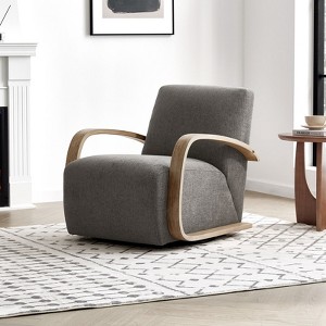 Spruce&Spring Modern Swivel Accent Chair & U-Shaped Wood Armrest - 1 of 4
