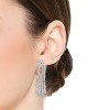 Guili Sophisticated White Gold Plated Cubic Zirconia Linear Waterfall Fringe Drop Earrings Ð Elegant, Dazzling Jewelry with a Chic, Glamorous Design - 3 of 3