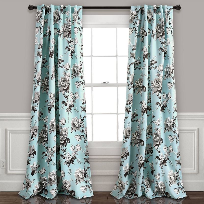 Set of 2 Tania Floral Light Filtering Window Curtain Panels - Lush Décor, 1 of 10