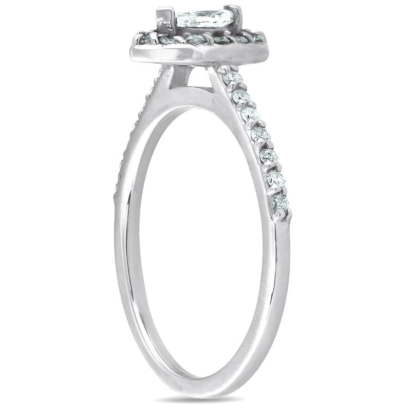 Pompeii3 1/2ct Halo Marquise Diamond Engagement 14K White Gold Ring Lab Created, 3 of 6