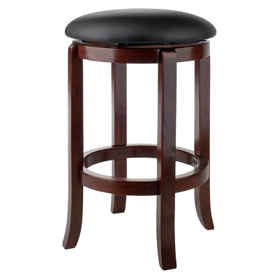 24" Walcott Swivel Counter Height Barstool Walnut - Winsome