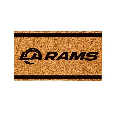 Evergreen Los Angeles Rams Logo Turf Mat, Brown- 28 x 16 Inches Indoor Outdoor Doormat