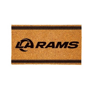 Evergreen Los Angeles Rams Logo Turf Mat, Brown- 28 x 16 Inches Indoor Outdoor Doormat - 1 of 4