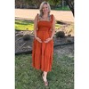 Pinkblush Rust Bow Strap Tiered Maternity Midi Dress - 4 of 4