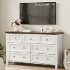 Angel Sar 54" Farmhouse Dresser for Bedroom, Antique 7 Drawer Dresser, Rustic Chest of Drawers, White Dresser with Barn Design & Thickened Tabletop - 4 of 4