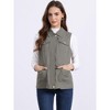 Allegra K Women's Zip-Up Sleeveless Turn Down Collar Cargo Utility Vest with Pockets - 3 of 4