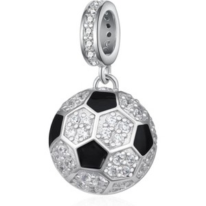 Sterling Silver Soccer Charm - Sport Bead for Bracelets, Gift for Women & Soccer Players - 1 of 4