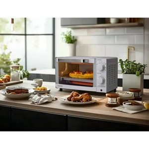 4 Slice Countertop Toaster Oven with 3 Settings, includes Baking Rack and Pan, New - 1 of 4