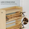 Acekool Shoe Cabinet with 2 Flip-Up Drawers & Open Storage, Adjustable Support Legs, Metal Knobs, Entryway Organizer - 3 of 4