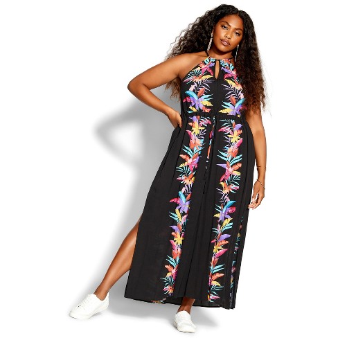 City Chic| Women's Plus Size Holiday Magic Maxi Dress - Black - 18w : Target