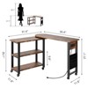 Rotating Side Table 360¡ã End Table with Charging Station Swivel Side Table with Extra Storage Bag - 2 of 4