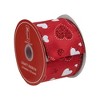 Northlight Red and White Glitter Hearts Valentine's Day Wired Craft Ribbon 2.5" x 10 Yards - 3 of 3