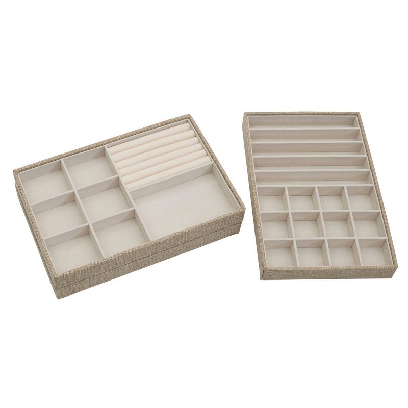 Household Essentials Stackable Jewelry Trays 3 Latte, 5 of 12
