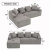 SKRAN 101"  L Shaped Modular Sofa,Combining chaise longue with 3-seater ＆ pillows ,No Installation,Corduroy for Living Room Apartment - 3 of 4