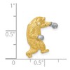 Black Bow Jewelry 14k Yellow Gold and White Rhodium Boxing Bear Slide Pendant, 18mm - 4 of 4
