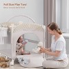 BabyBond All in 1 Baby Bassinet Bedside Crib Portable Large Playard Pack and Play with Mattress, Mosquito Net, Bottom Storage(Beige) - 3 of 4