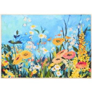 Olivia's Home Wildflower Prairie Doormat – 22" x 32" Indoor/Outdoor Mat with Vibrant Meadow Blossoms and Natural Tones - 1 of 3