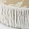 Sapphtopaz Modern 24" Ottoman Round Footstools with Button Tufted Top and Tassels Upholstered Accent Ottoman for Living Room, Bedroom - 3 of 4