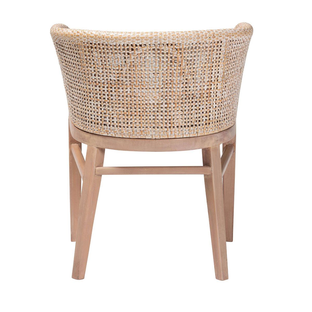 bali & pari Papua Rattan Dining Chair: Mahogany Frame, Bohemian Design, Rounded Backrest - thumbnail 5