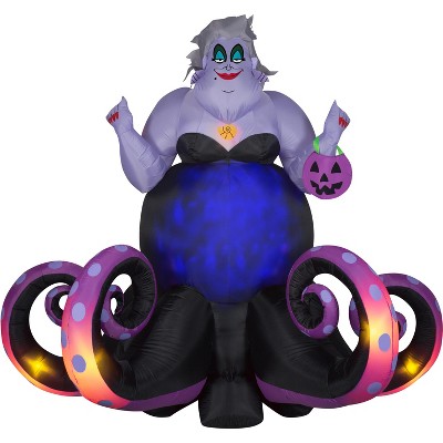 Gemmy Animated Projection Airblown Inflatable Ursula Disney, 6 ft Tall, Black