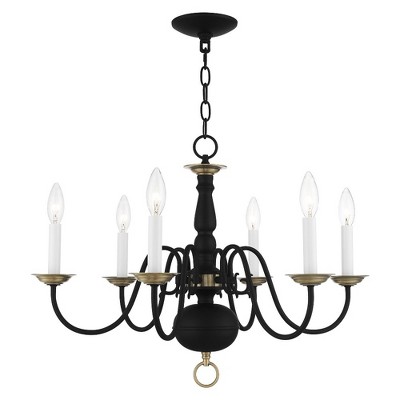 Livex Lighting Williamsburgh 6 - Light Chandelier in  Black