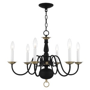 Livex Lighting Williamsburgh 6 - Light Chandelier in  Black - 1 of 2