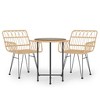 vidaXL 3 Piece Patio Dining Set Poly Rattan - 2 of 4